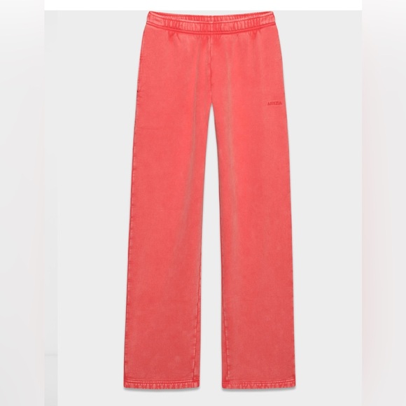 Aritzia Sweatfleece Mega Fit Cozy Fleece Pants Sun Faded Cherry Red size XXS - Picture 1 of 16